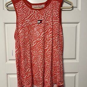 Tommy Hilfiger Sport Tank Top Zebra Print Pink / Orange Mesh Shoulders